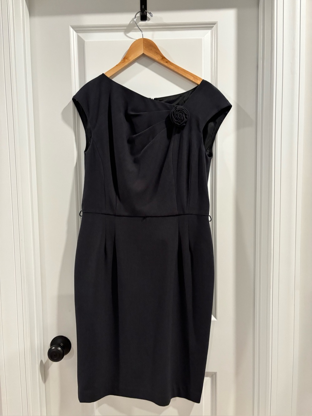 STATE Black Petite Dress with Back Zip Detail